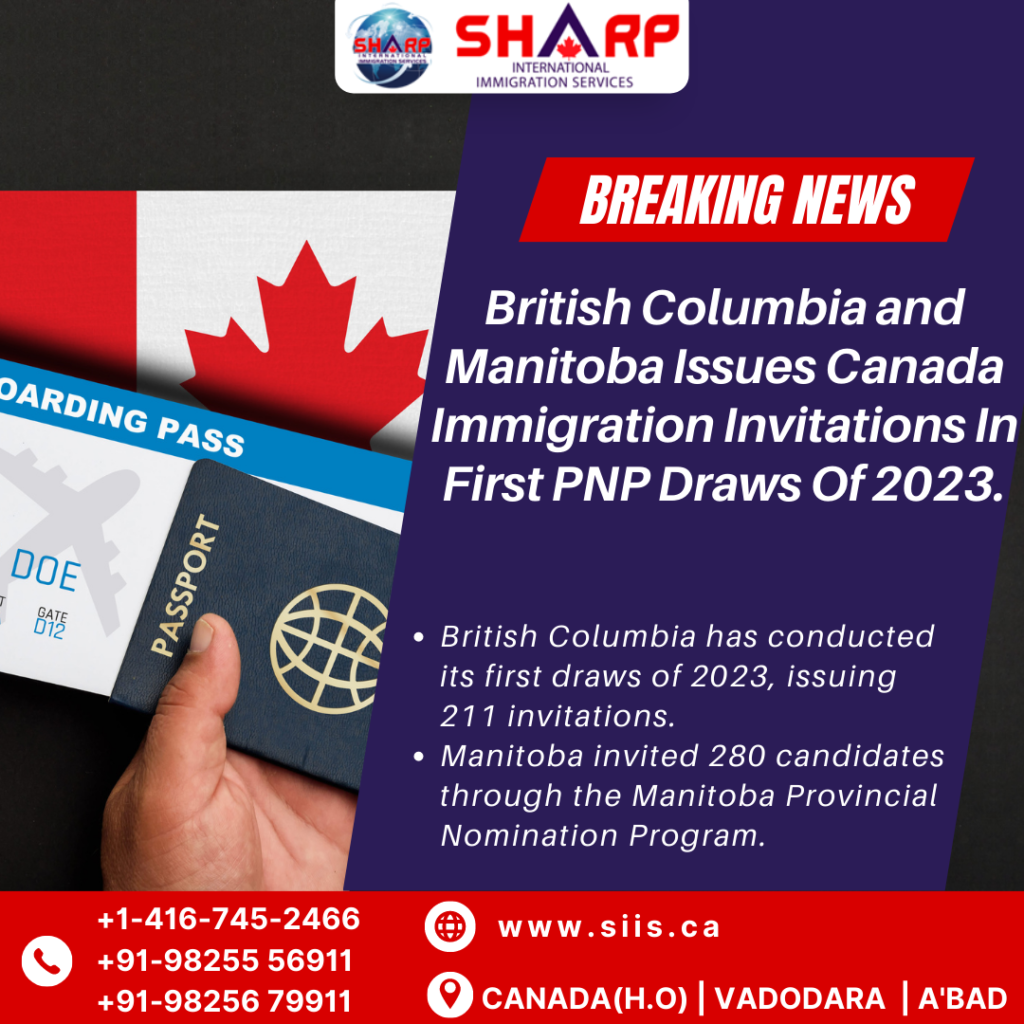 British Columbia and Manitoba Issues Canada Immigration Invitations In