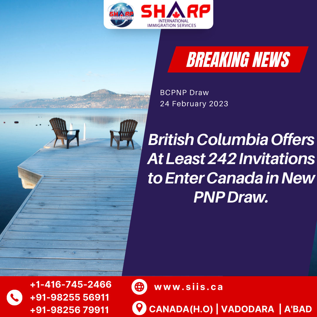 British Columbia Offers At Least 242 Invitations to Enter Canada in New