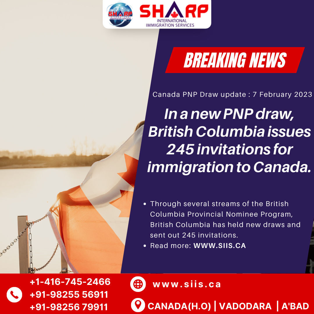 In a new PNP draw, British Columbia issues 245 invitations for