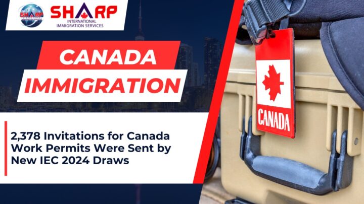 A photo of a Canadian flag with the words "Canada Immigration" written on it, symbolizing the process of immigrating to Canada, 2378 Invitations for Canada work permits under IEC 2024 draws,
